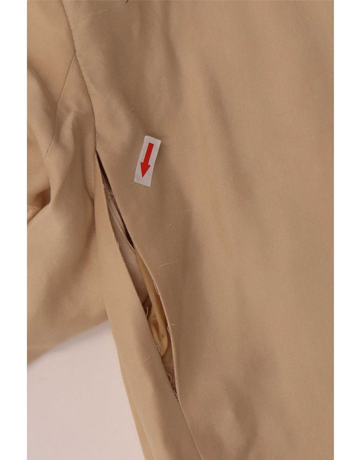 Max Mara Damen-Blazer mit 2 Knöpfen, UK 12, mittelbeige Seide