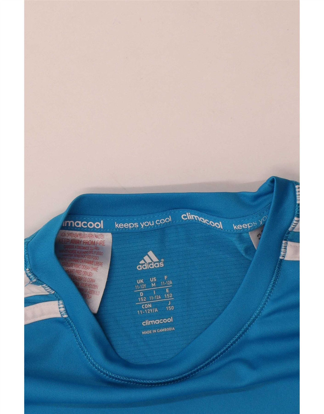 Adidas Jungen Climacool T-Shirt Top 11-12 Jahre Blau Polyester