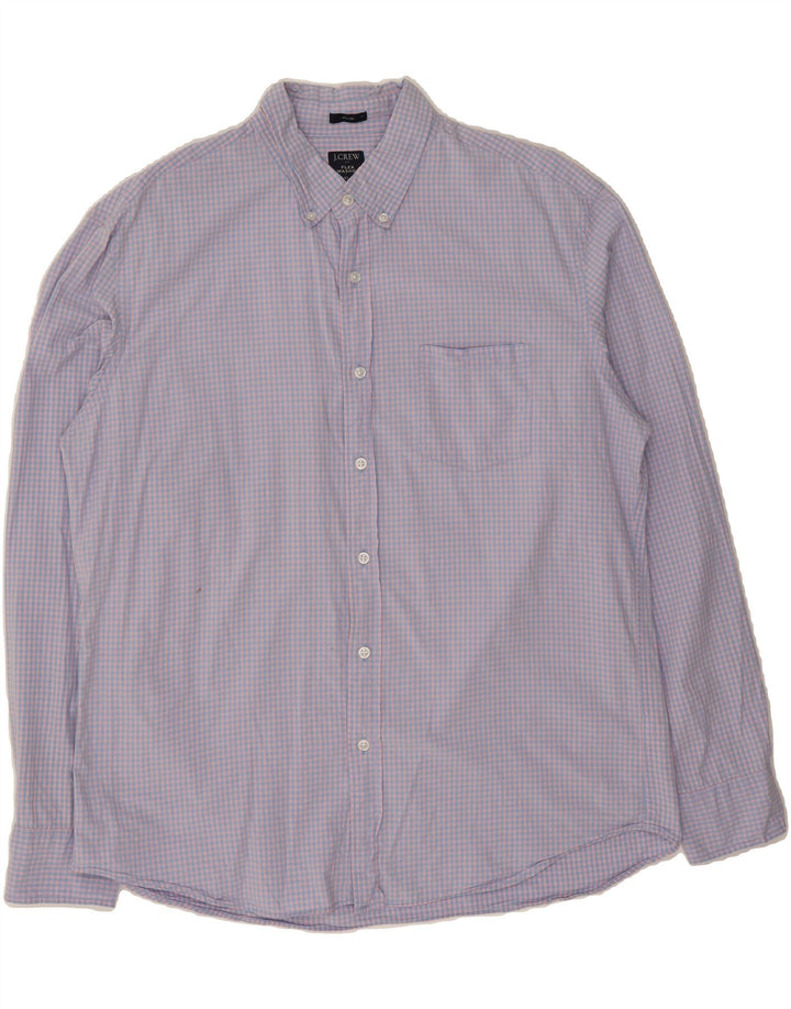 J. CREW Mens Flex Slim Shirt XL Blue Gingham Cotton Vintage J. Crew and Second-Hand J. Crew from Messina Hembry 