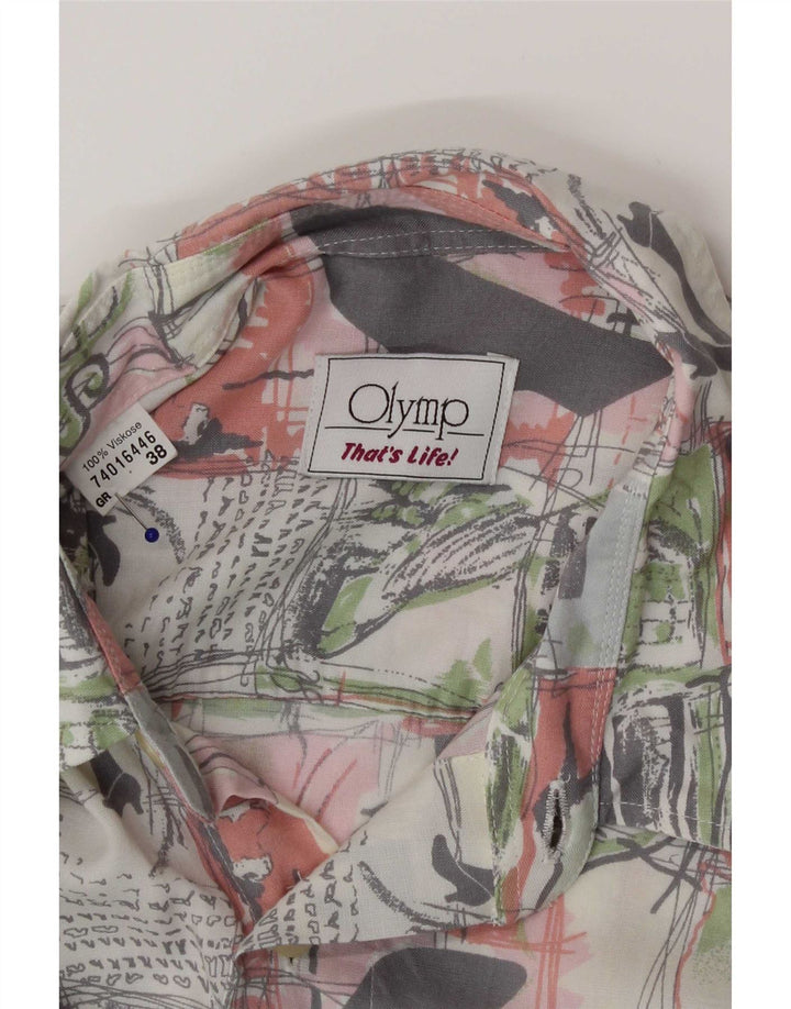 OLYMP Herren-Grafikhemd, Größe 38, mittelmehrfarbig, Patchwork-Viskose