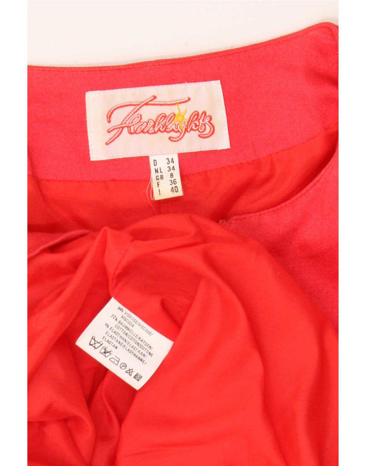 Vintage Damen-Blazer mit durchgehendem Reißverschluss, UK 8, kleine rote Viskose