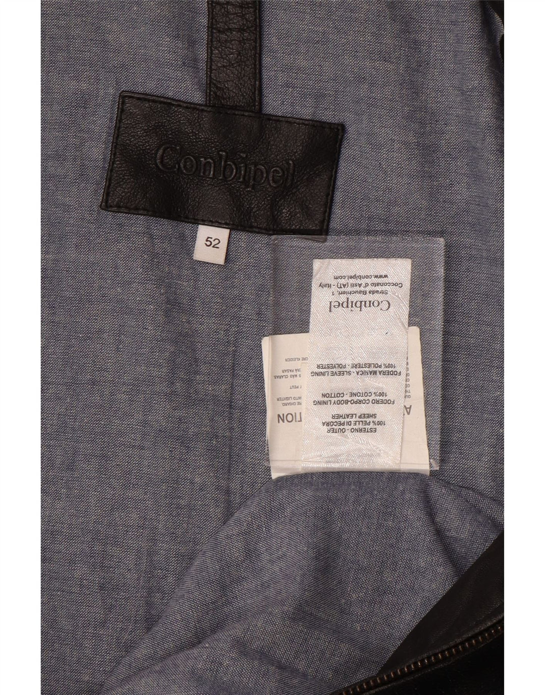 CONBIPEL Herren Lederjacke IT 52 Großes schwarzes Leder