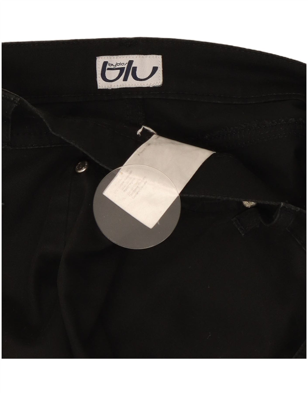 Byblos Damen-Jeans mit weitem Bein, W32, L31, schwarze Baumwolle