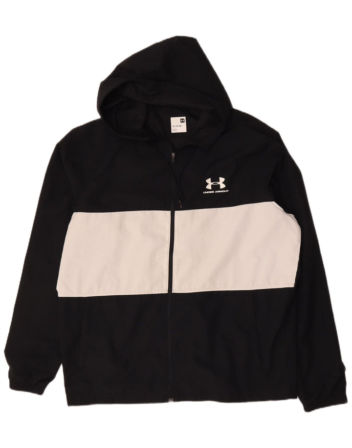 Under Armour Herren-Trainingsanzug mit Kapuze, Jacke XL, Schwarz, Farbblock