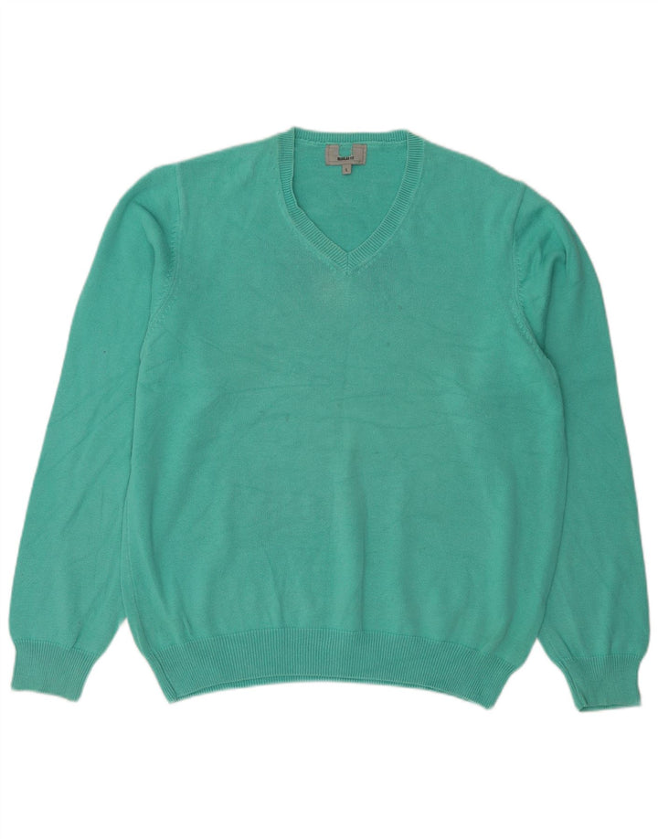 Vintage Herren Regular Fit V-Ausschnitt Pullover Pullover Groß Grün