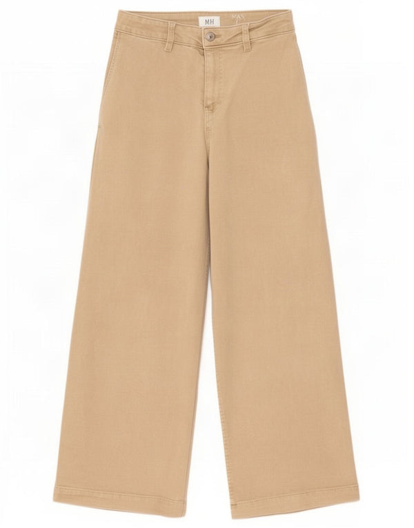 Marks & Spencer Damen-Jeans mit weitem Bein, UK 8, Größe S, W26, L28, Beige, Baumwolle