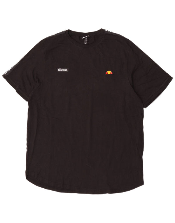 Ellesse Herren Grafik T-Shirt Top 4XL Schwarz Baumwolle