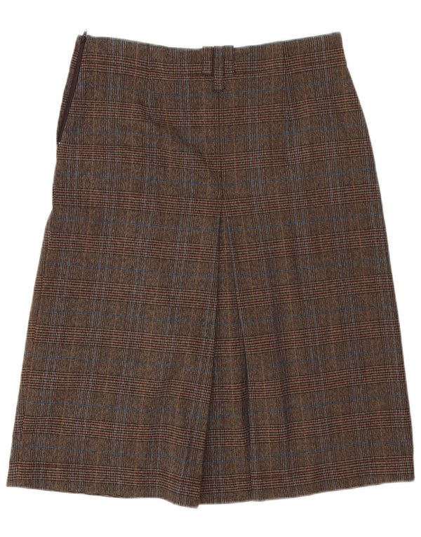 Marlboro Classics Damen Midirock EU 42 Large W32 Brauner Hahnentritt