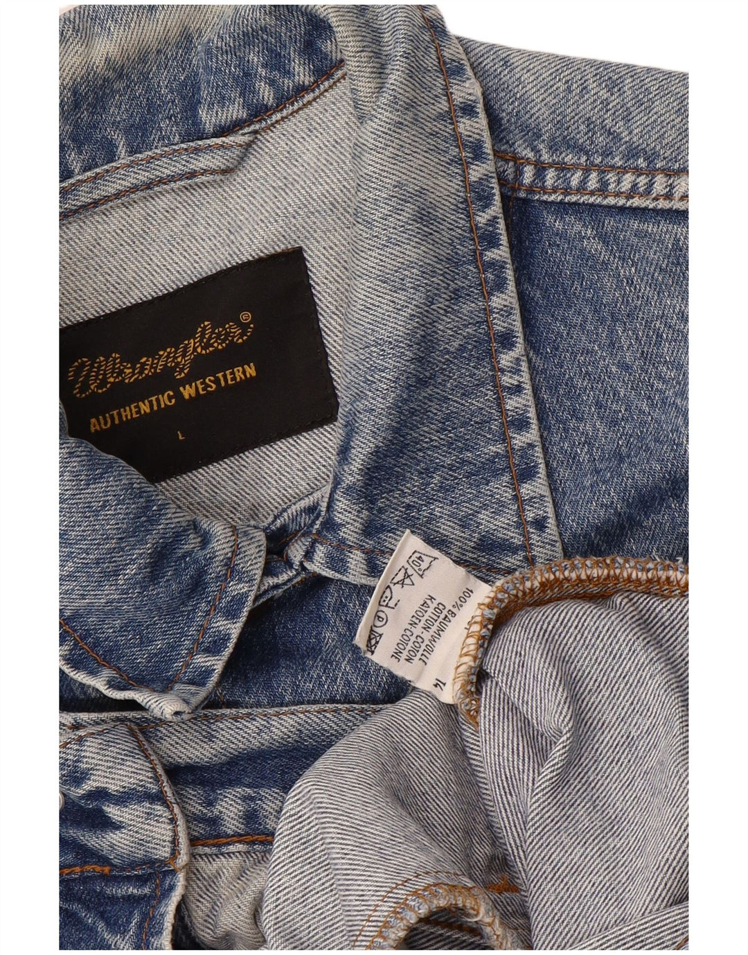 WRANGLER Herren Jeansjacke UK 40 Große blaue Baumwolle