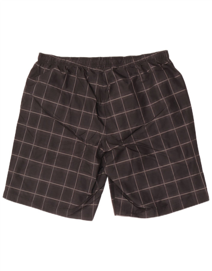 Reebok Herren Sportshorts XL Schwarz kariertes Polyester