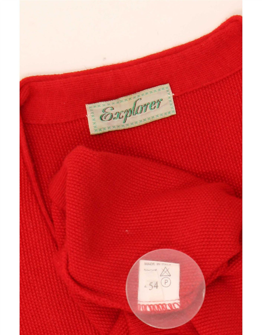 Explorer Herren Strickjacke Pullover IT 54 XL Rot Acryl
