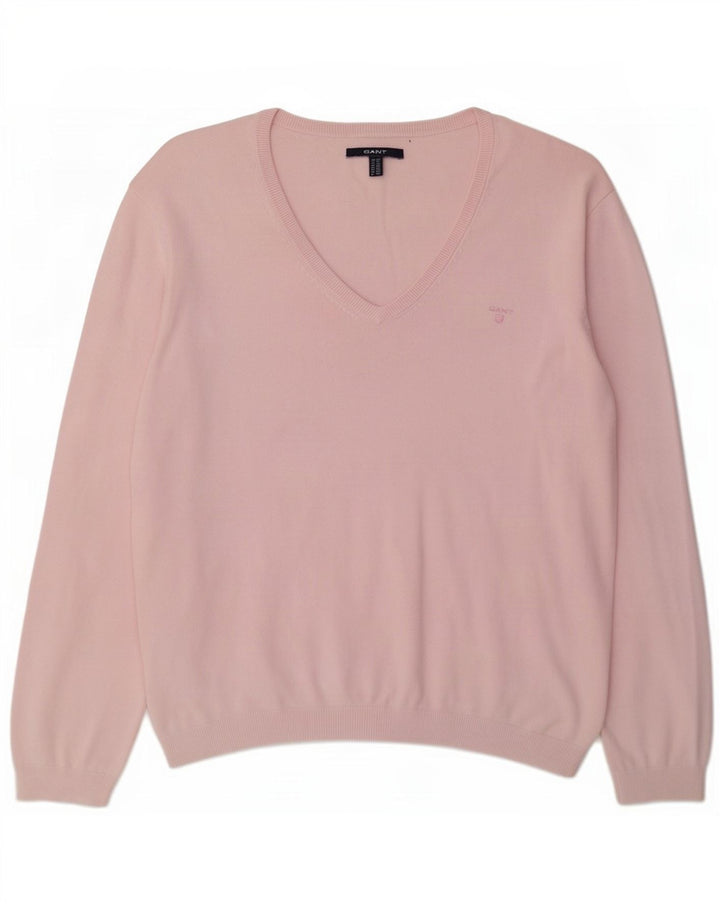 Gant Herren-Pullover mit V-Ausschnitt, 3XL, rosa Baumwolle