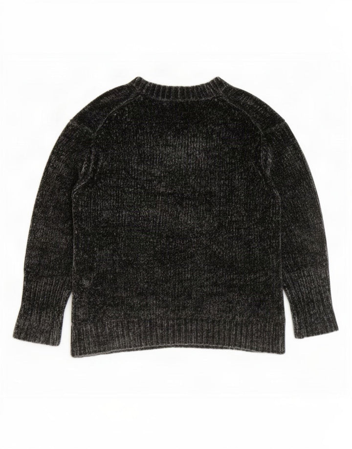 Zara Damen-Pullover, übergroß, 3/4-Ärmel, V-Ausschnitt, Gr. 14, Mittelgrau