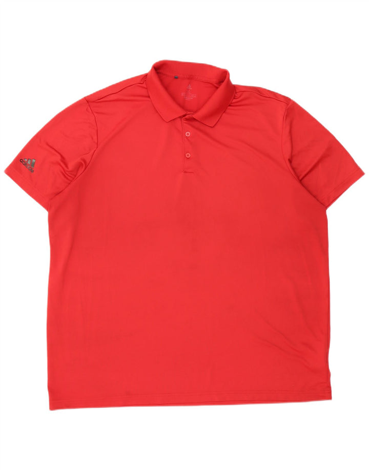 ADIDAS Herren Poloshirt 2XL Rot Polyester