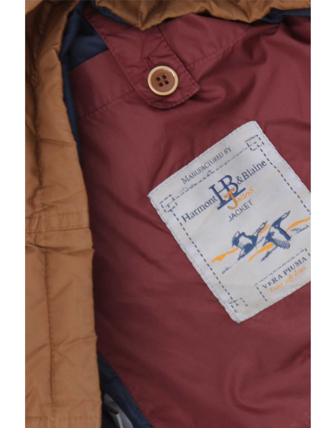 Harmont & Blaine Wattierte Herrenjacke mit Kapuze, UK 38, Mittelbraun