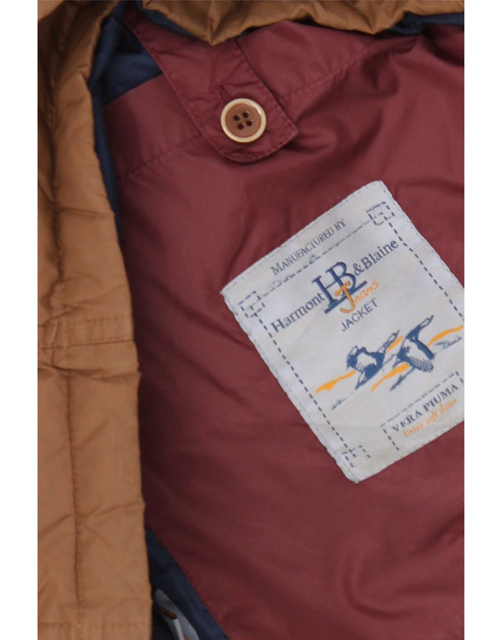 Harmont & Blaine Wattierte Herrenjacke mit Kapuze, UK 38, Mittelbraun