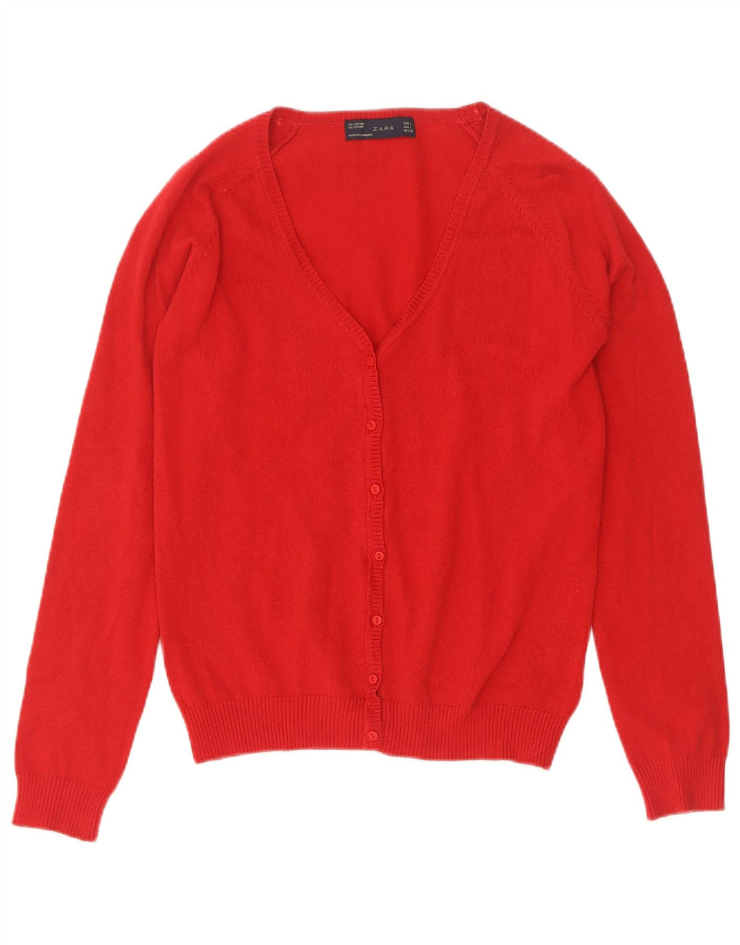 Zara Damen-Cardigan-Pullover UK 14 Large Rot