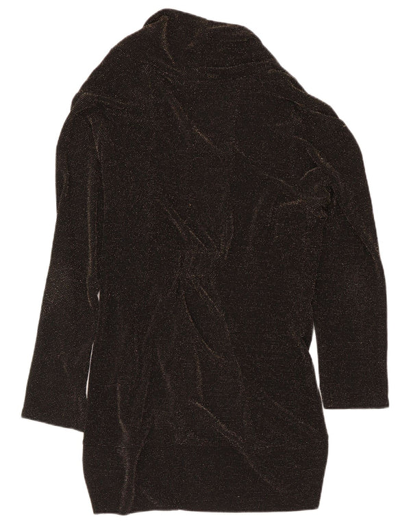 Gerard Womens Longline Open Cardigan Top UK 16 Large Schwarz geflecktes Nylon