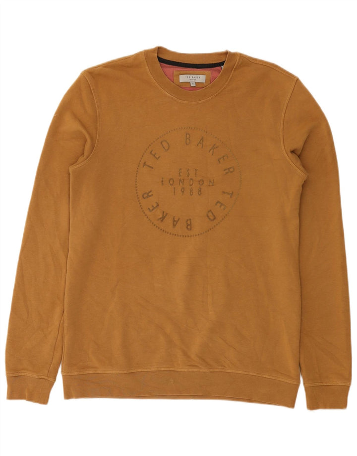 Ted Baker Herren-Sweatshirt mit Grafik, Größe 2, Größe S, braune Baumwolle