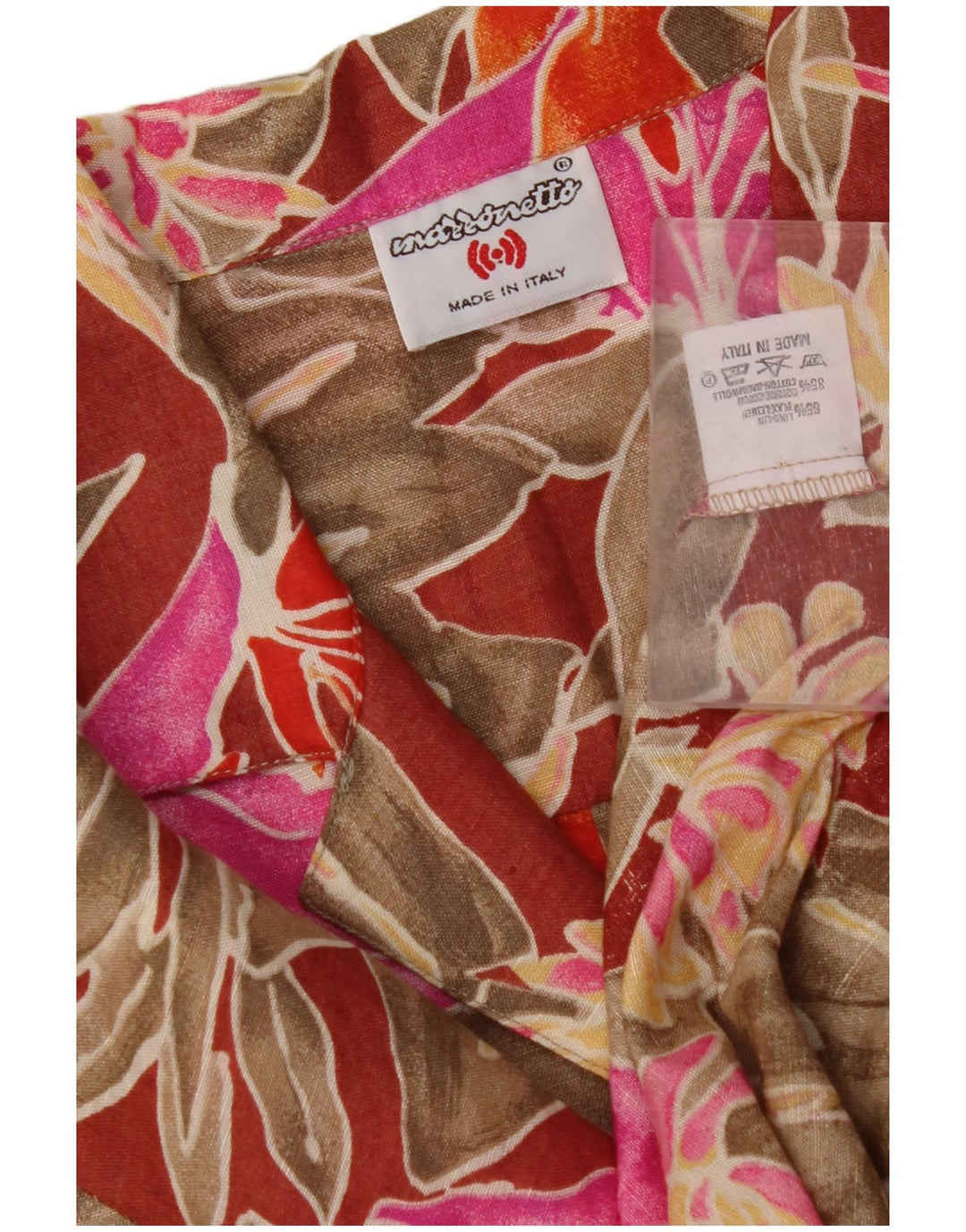 MAZZONETTO Damen Kurzarmhemd IT 46 Großes mehrfarbiges Blumenmuster