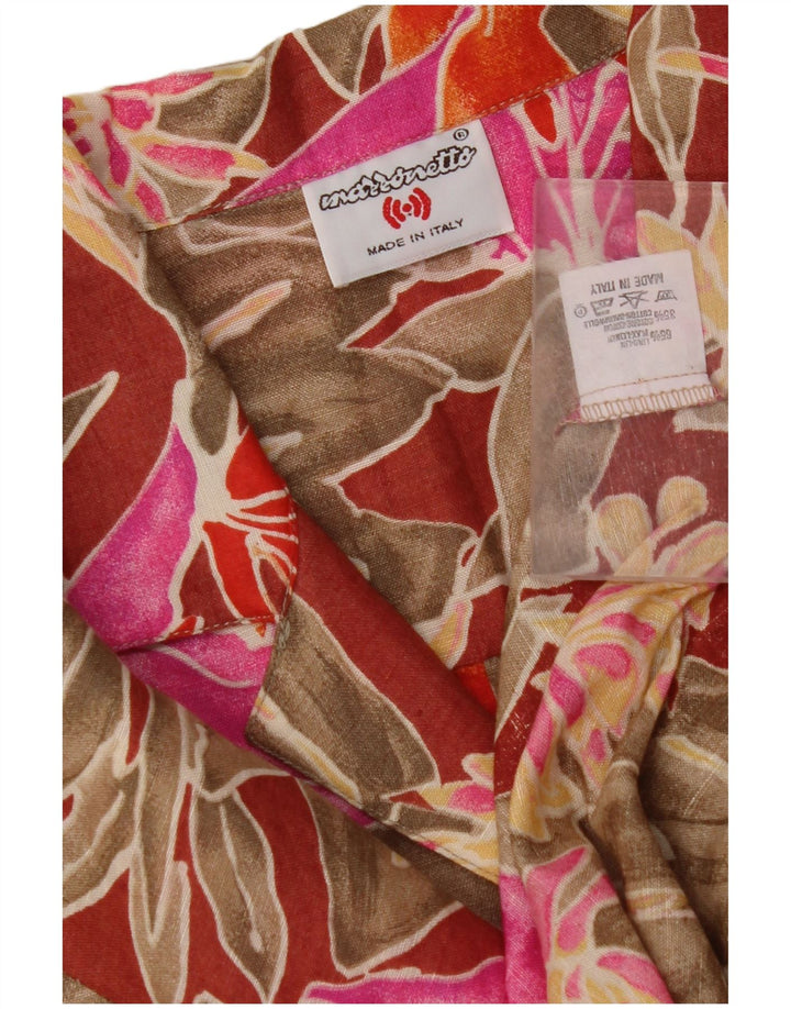 MAZZONETTO Damen Kurzarmhemd IT 46 Großes mehrfarbiges Blumenmuster