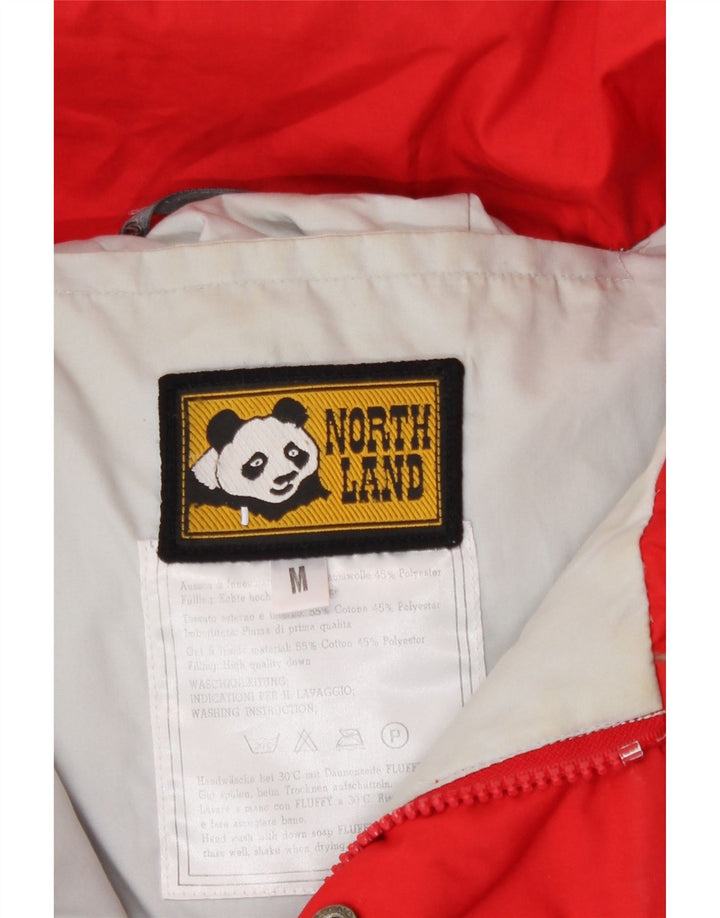 North Land gepolsterte Herrenjacke mit Kapuze, UK 38, mittelrote Baumwolle