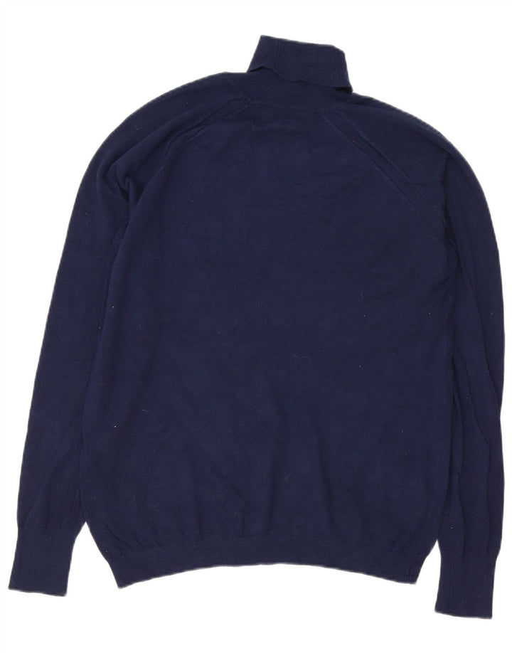 Rollkragenpullover für Herren von Zara, groß, marineblaue Viskose