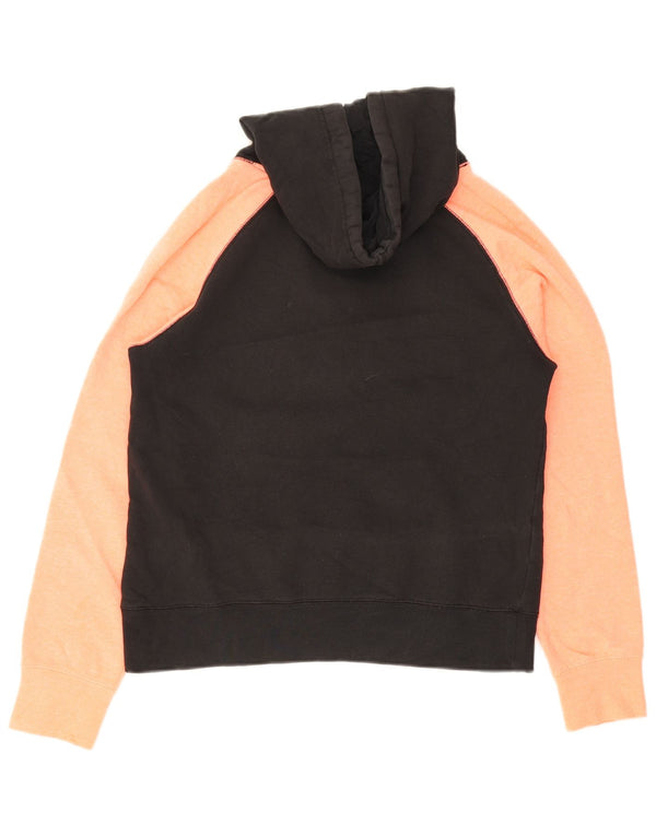 Hurley Womens Graphic Oversized Hoodie Pullover UK 10 Small Schwarzer Farbblock