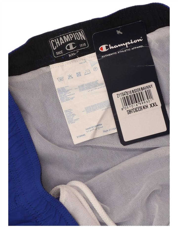 CHAMPION Herren Badeshorts mit Grafik, 2XL, Blau, Polyester