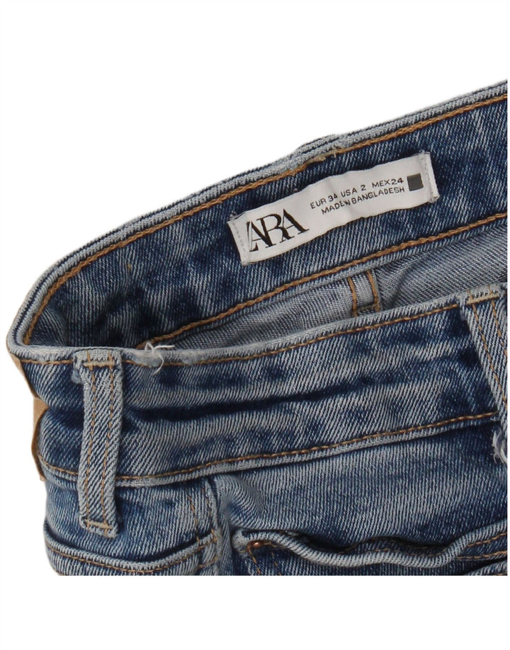 Zara Damen Bootcut-Jeans EU 34 2XS W24 L25 Blau