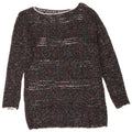 VINTAGE Damen-Pullover mit U-Boot-Ausschnitt, UK 12, mittelmehrfarbig gefleckt