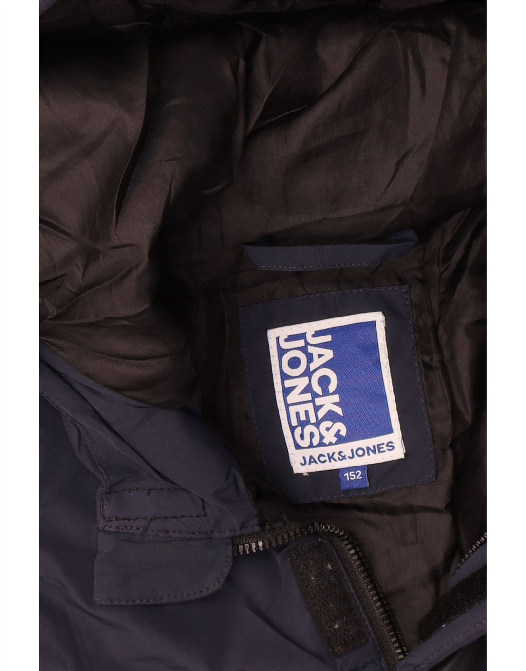 Jack & Jones Wattierte Jacke mit grafischer Kapuze für Jungen, 11–12 Jahre, Marineblau