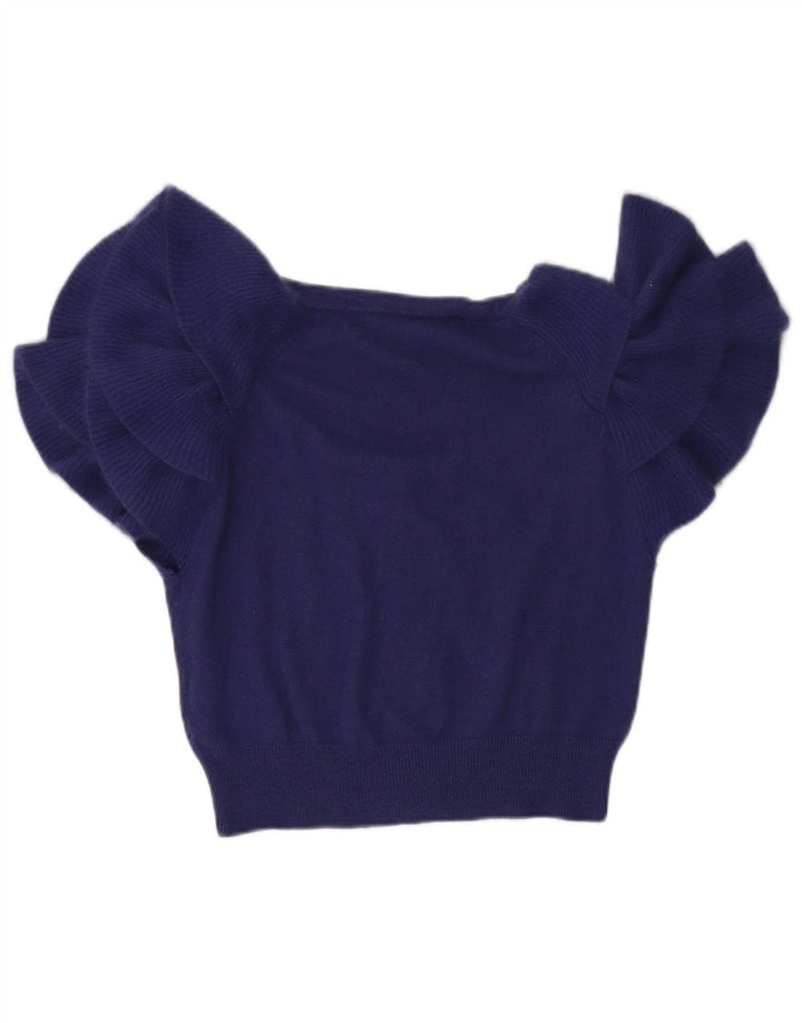 FRENCH CONNECTION Kurzärmliger Bolero-Pullover für Damen, UK 12, Mittel, Marineblau