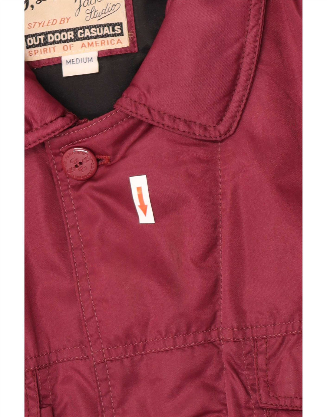 Vintage Herren gepolsterte Bomberjacke UK 38 Medium Burgund Nylon