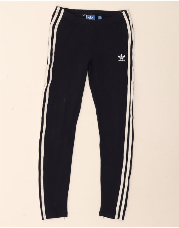Adidas Leggings für Mädchen, 13–14 Jahre, marineblaue Baumwolle