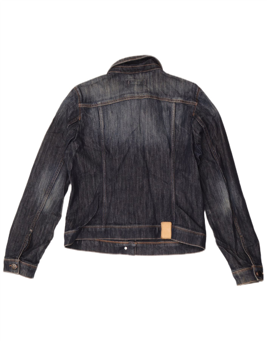 ZARA Damen Crop Jeansjacke UK 18 XL Marineblau