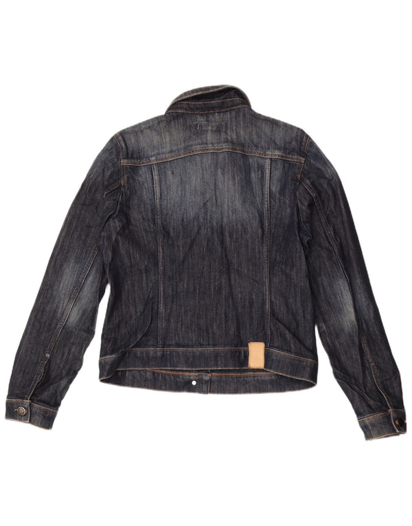 ZARA Damen Crop Jeansjacke UK 18 XL Marineblau