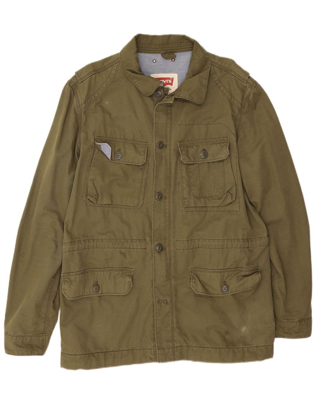 Levi's Herren Utility Jacke UK 42 XL Khaki Baumwolle