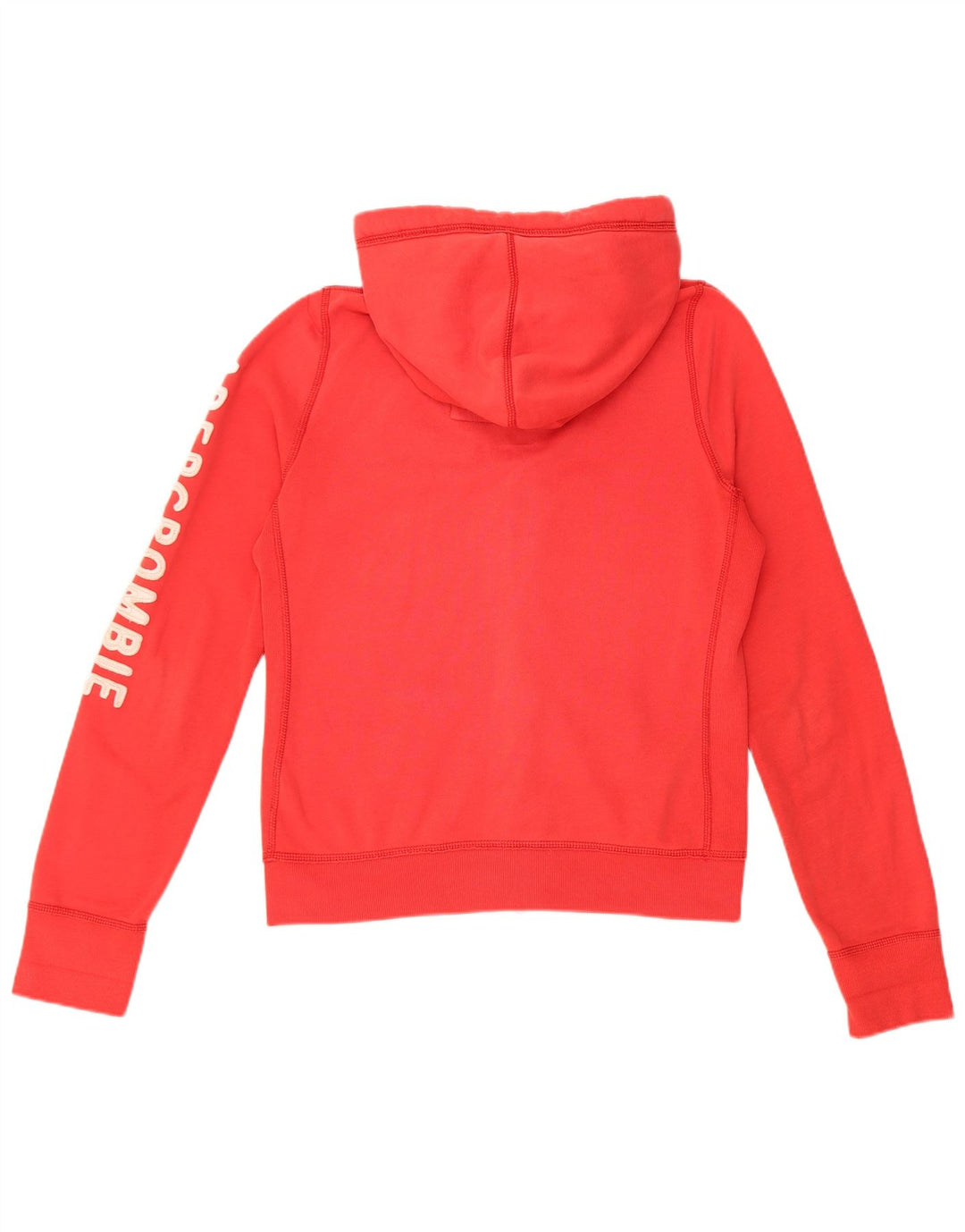 ABERCROMBIE & FITCH Damen-Kapuzenpullover mit grafischem Reißverschluss, UK 16, Größe L, Rot