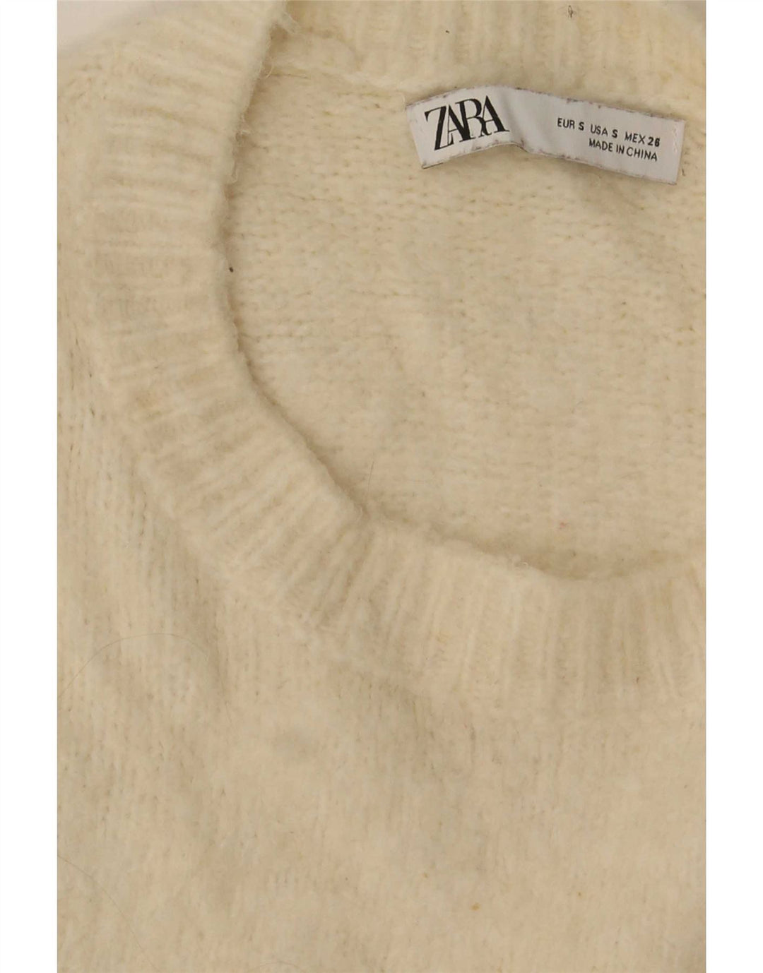 Zara Damen-Pullover, übergroß, U-Boot-Ausschnitt, Gr. 10, Größe S, Beige