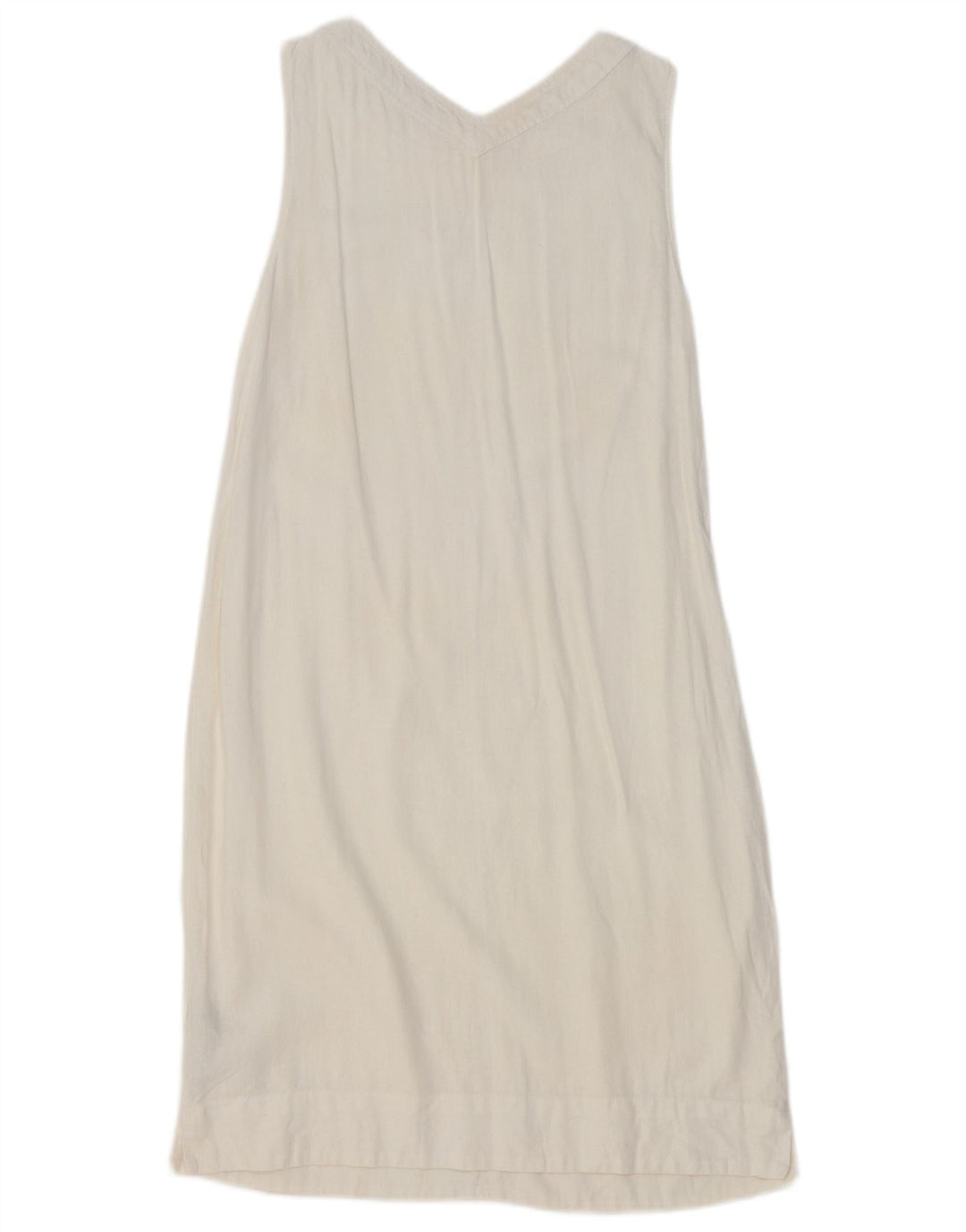 Marks & Spencer Damen Ärmelloses Maxikleid UK 10 Small Weißes Leinen