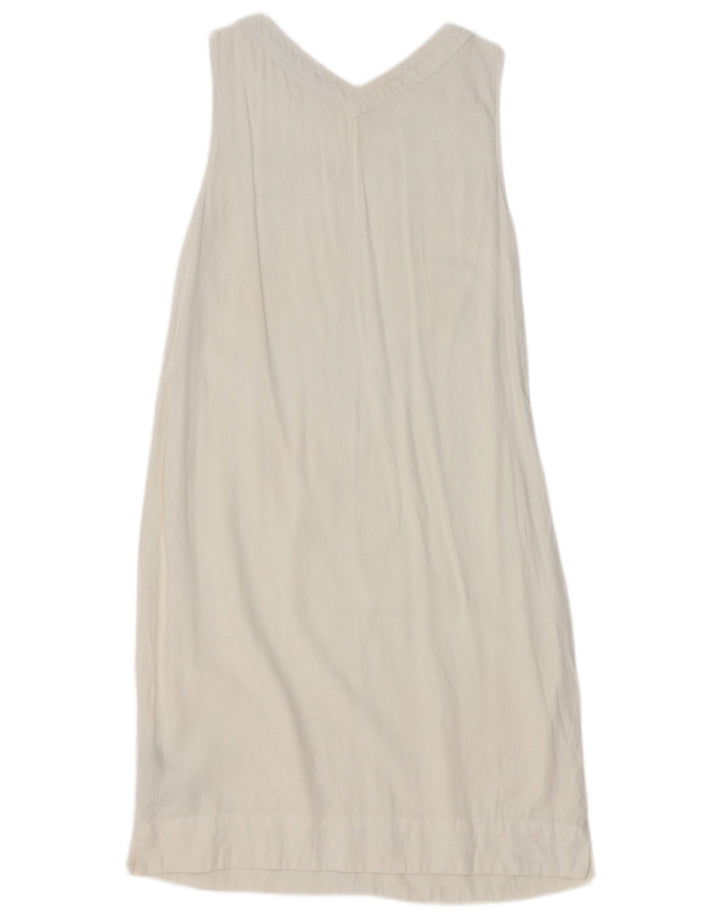 Marks & Spencer Damen Ärmelloses Maxikleid UK 10 Small Weißes Leinen
