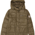 Champion Womens Hooded Wattierte Jacke UK 14 Medium Khaki Polyester