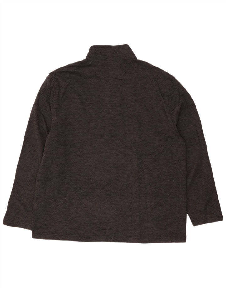 IZOD Herren-Sweatshirt mit Knopfkragen, XL, grau, Fischgrätenmuster, Polyester