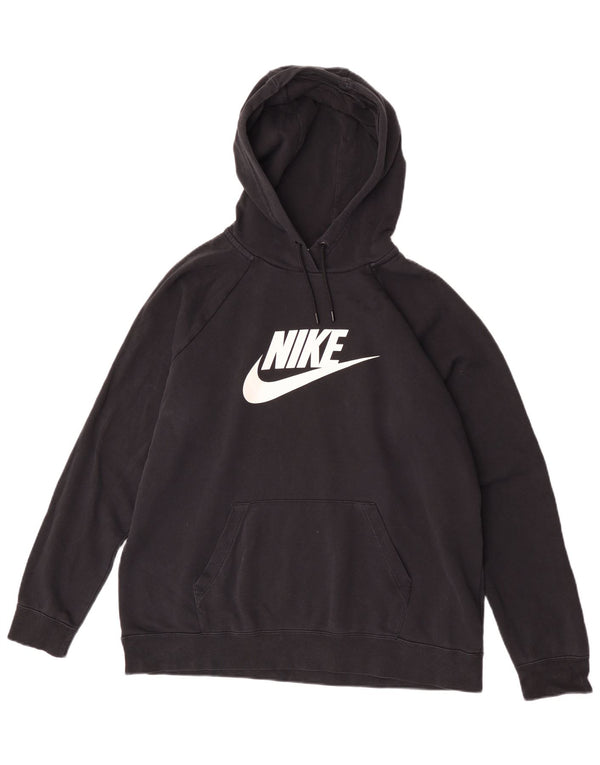 Nike Womens Graphic Hoodie Pullover UK 18 XL Schwarz Polyester