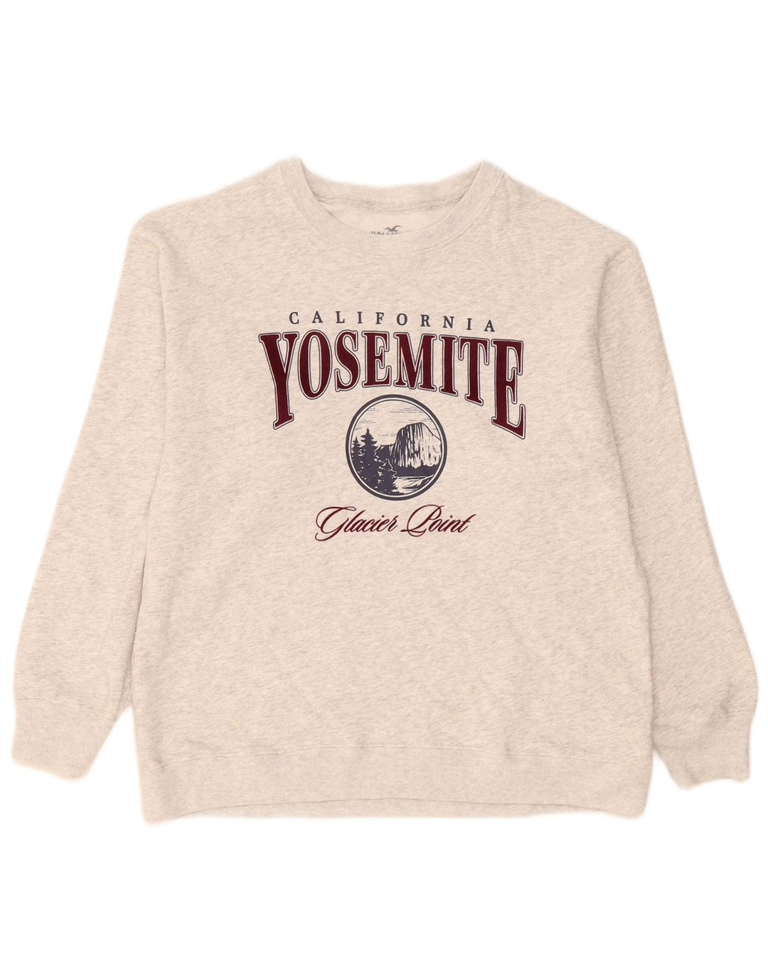Hollister Herren-Sweatshirt mit Grafik, Größe S, Grau, Baumwolle
