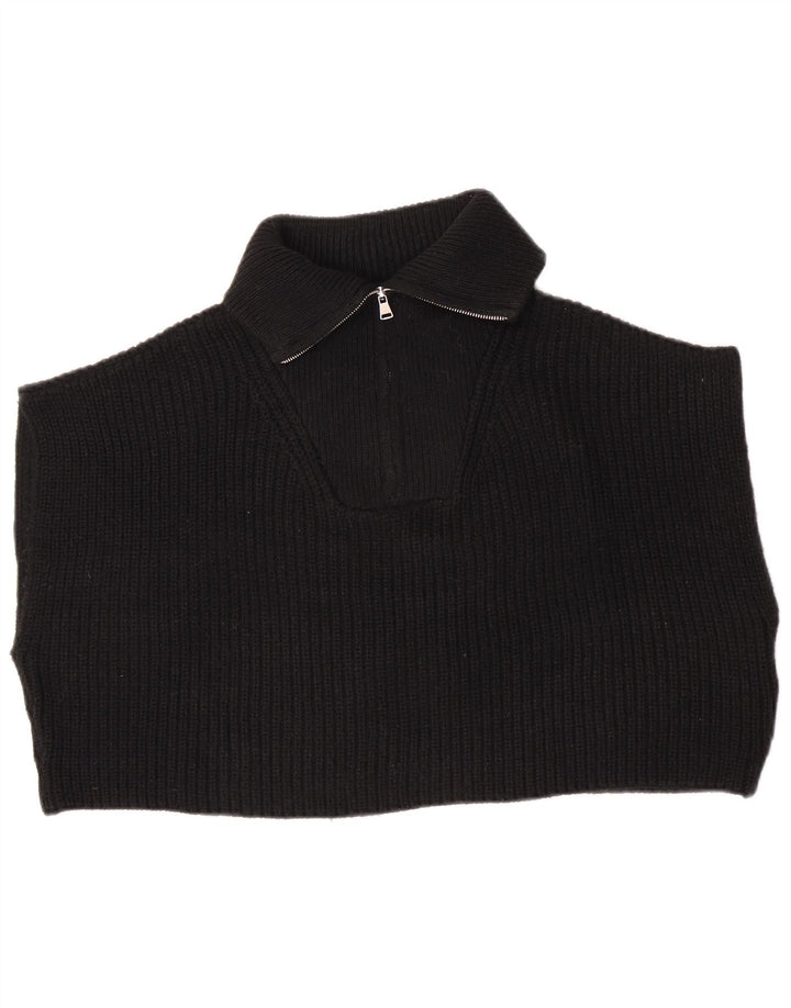 Zara Damen-Tanktop, übergroß, bauchfrei, mit Reißverschluss, Ausschnitt, Gr. 14, mittelschwarz