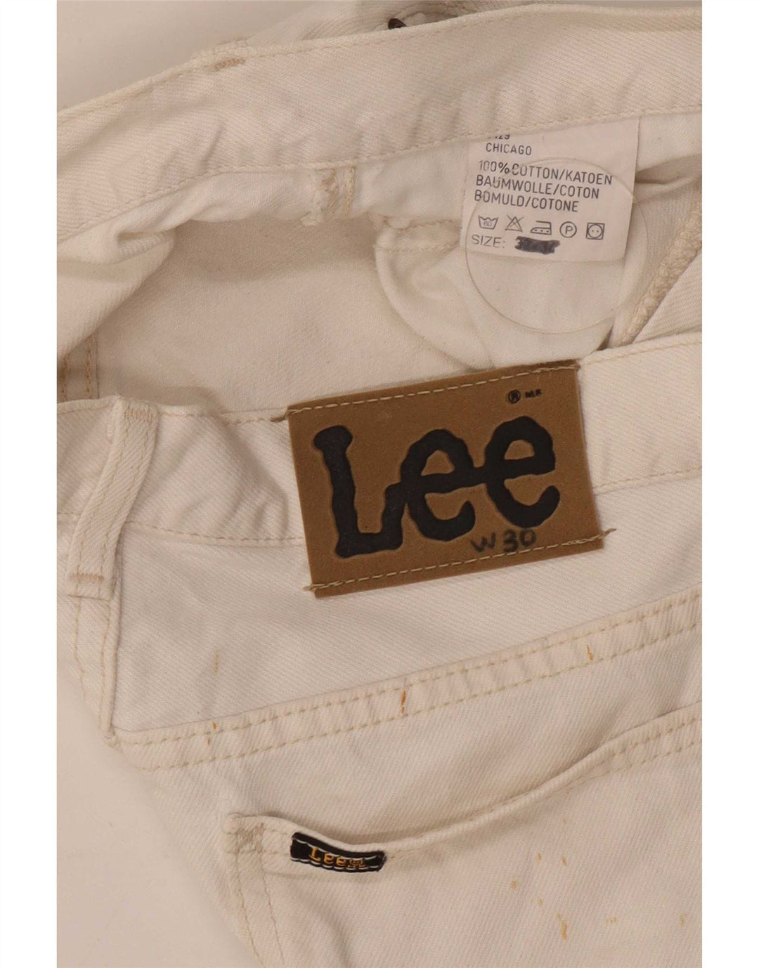Lee Herren Straight Jeans W30 L31 Weiße Baumwolle