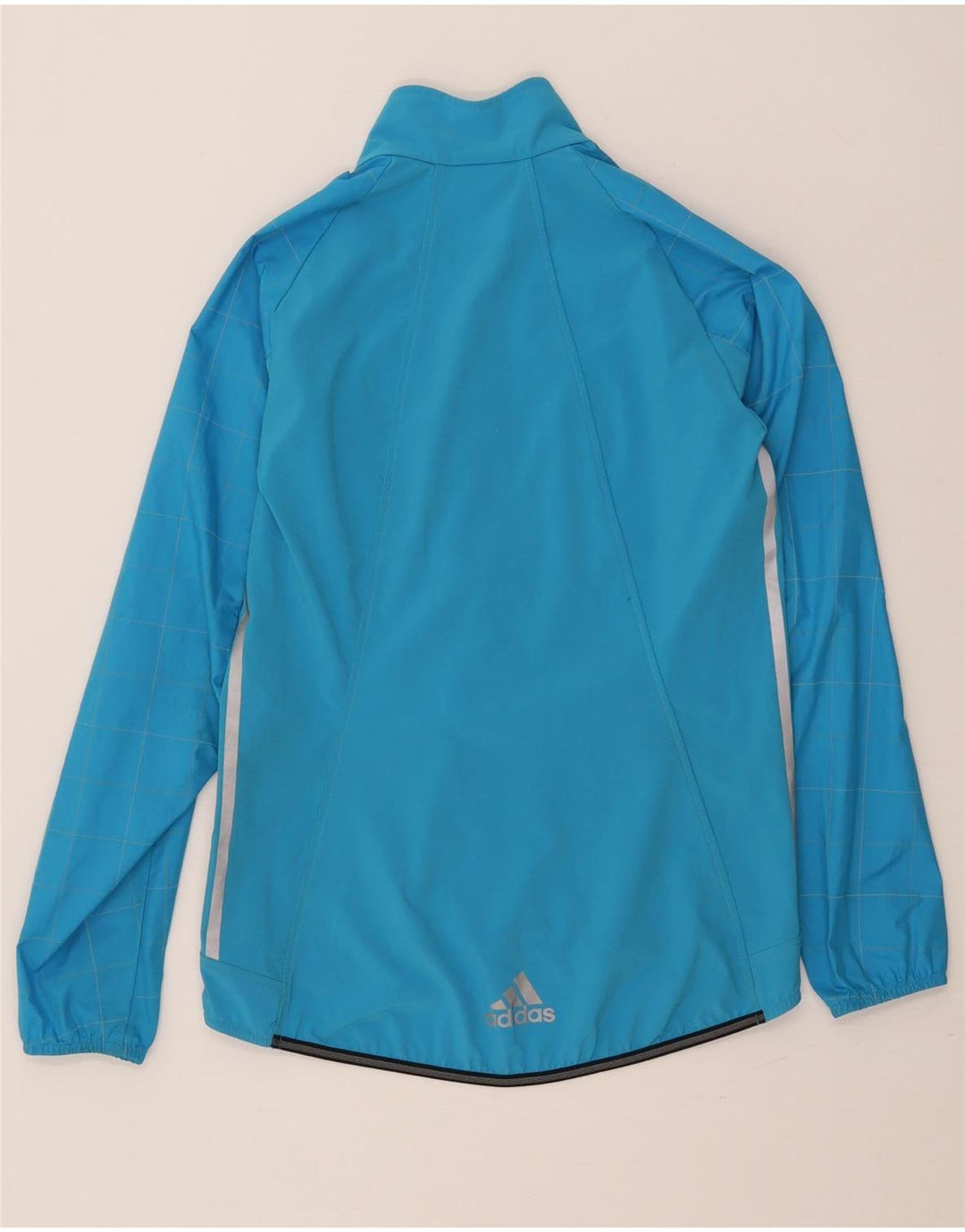 Adidas Damen Radsport-Trainingsanzug-Oberjacke UK 12/14 Mittelblaues Polyester