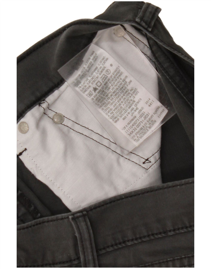 LEVI'S Herren gerade Freizeithose W34 L32 graue Baumwolle